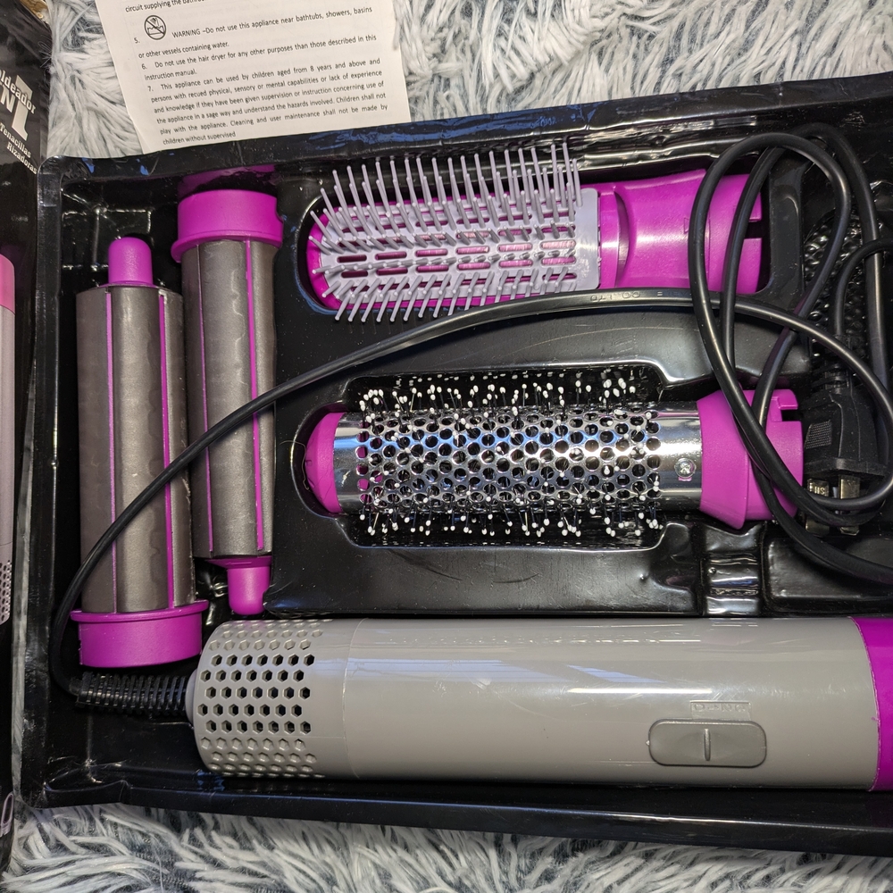 Source Unknown 5-in-1 Hot Air Styler - Pink and Gray - Picture 2 of 5